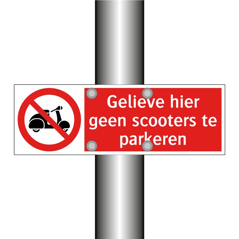 Gelieve hier geen scooters te parkeren