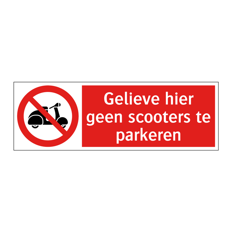 Gelieve hier geen scooters te parkeren