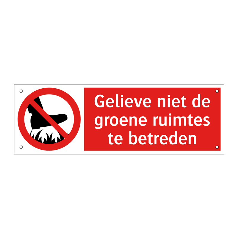 Gelieve niet de groene ruimtes te betreden