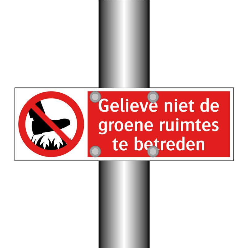 Gelieve niet de groene ruimtes te betreden