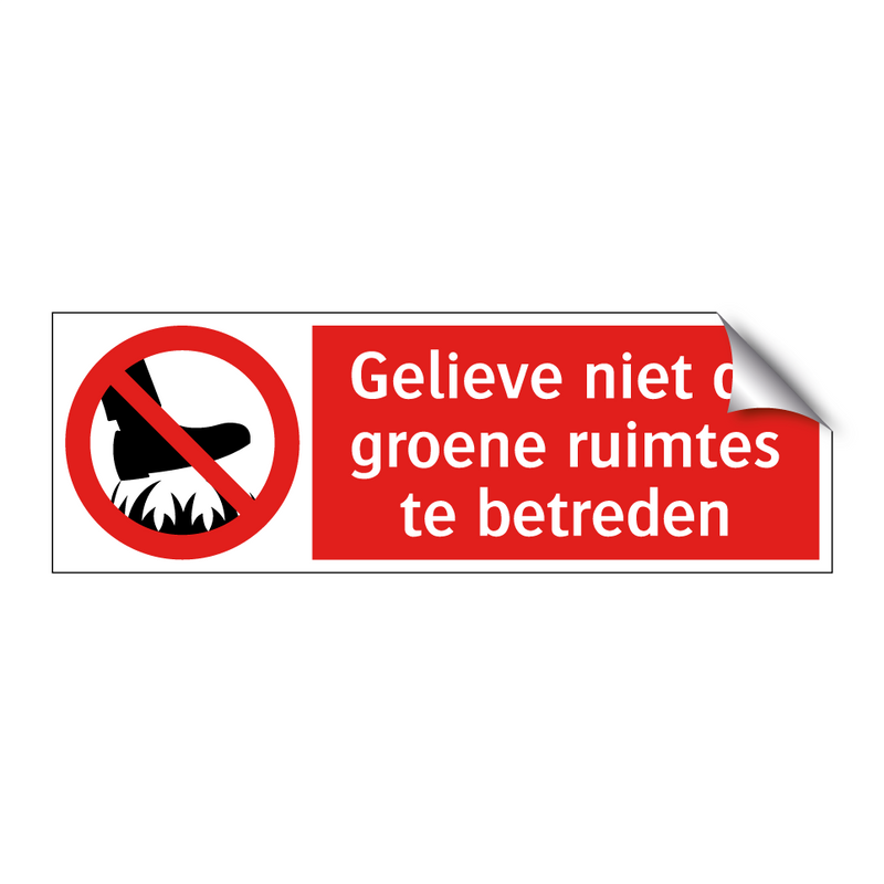 Gelieve niet de groene ruimtes te betreden