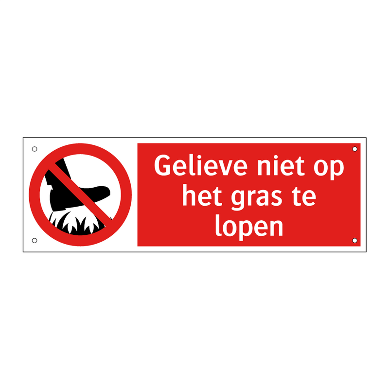 Gelieve niet op het gras te lopen