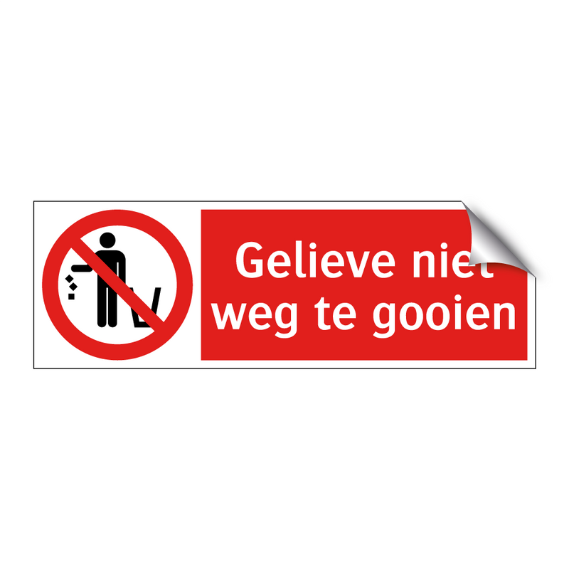 Gelieve niet weg te gooien