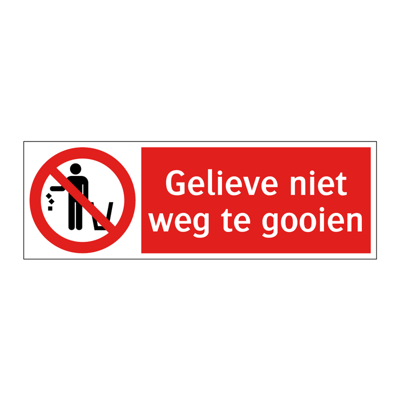 Gelieve niet weg te gooien