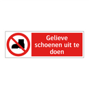 Gelieve schoenen uit te doen