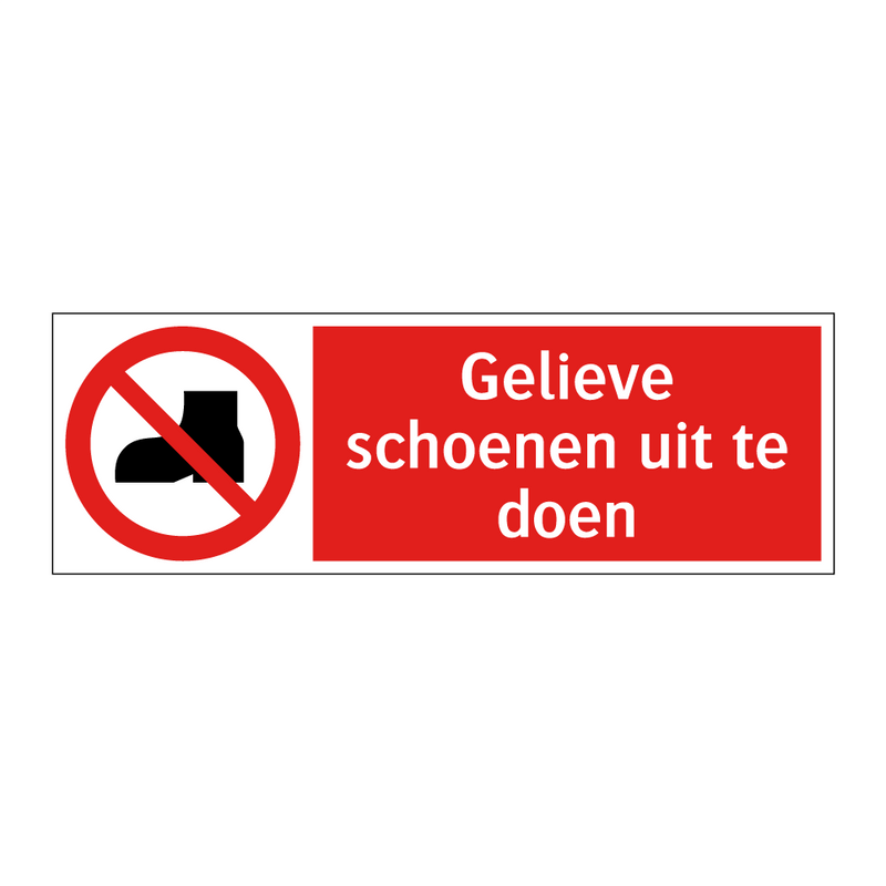Gelieve schoenen uit te doen