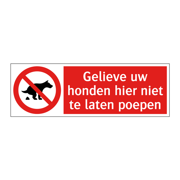 Gelieve uw honden hier niet te laten poepen