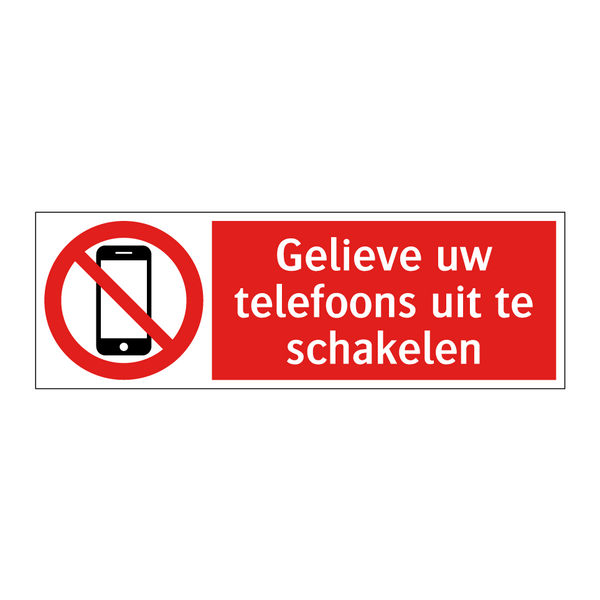 Gelieve uw telefoons uit te schakelen