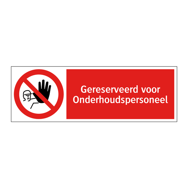Gereserveerd voor Onderhoudspersoneel