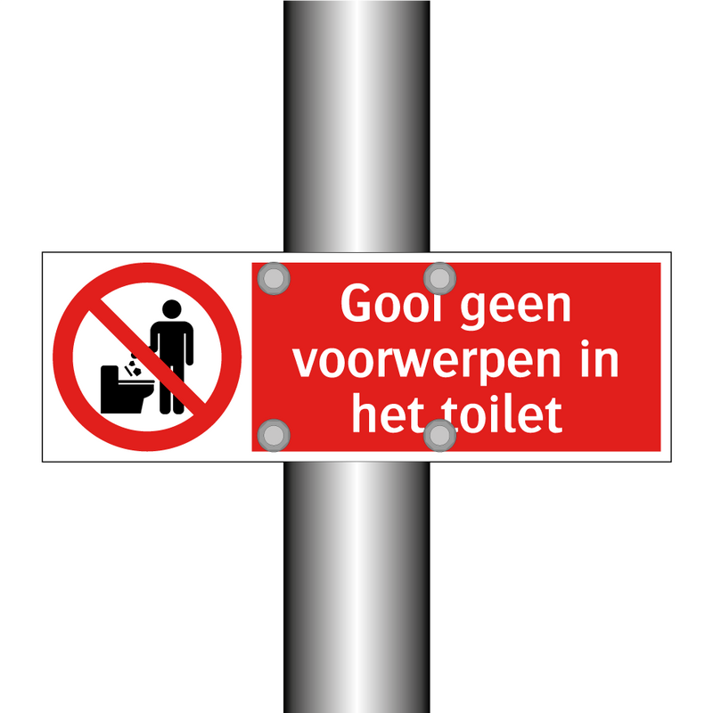 Gooi geen voorwerpen in het toilet