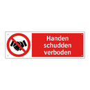 Handen schudden verboden