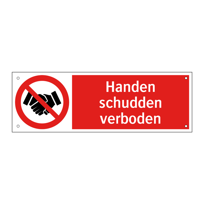 Handen schudden verboden