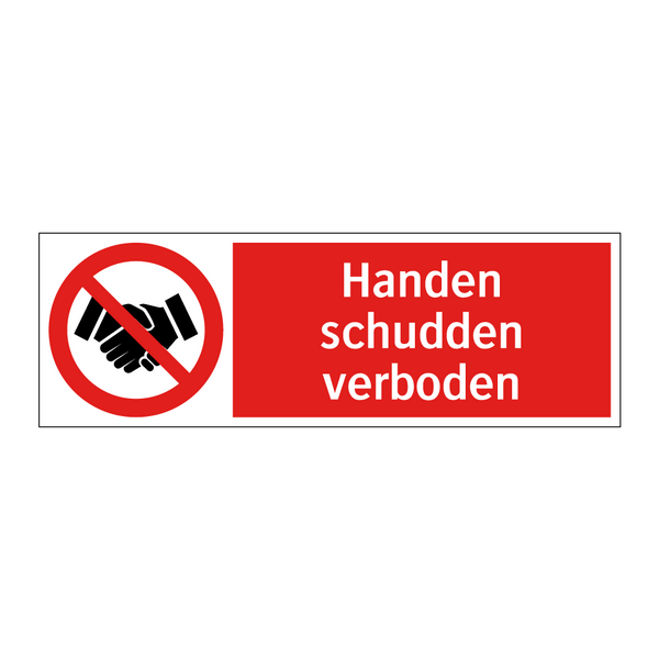 Handen schudden verboden