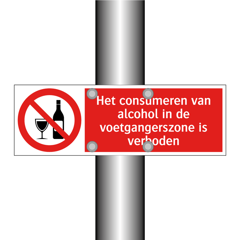 Het consumeren van alcohol in de voetgangerszone is verboden