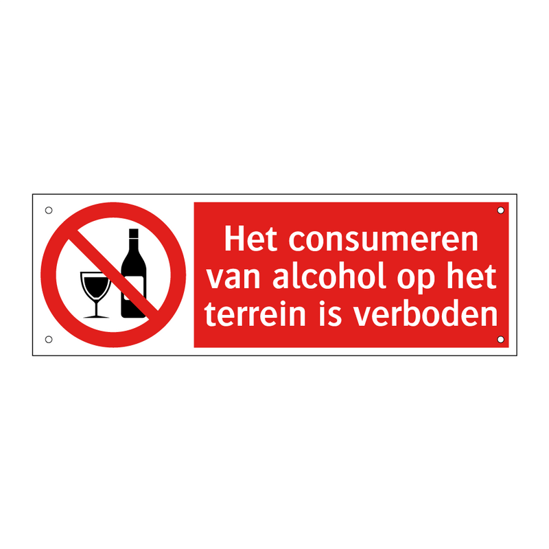 Het consumeren van alcohol op het terrein is verboden
