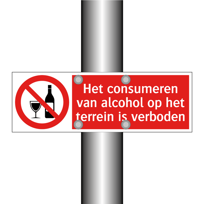 Het consumeren van alcohol op het terrein is verboden