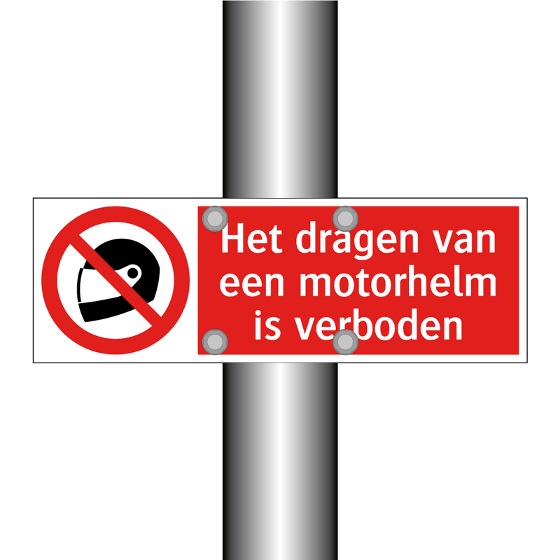 Het dragen van een motorhelm is verboden