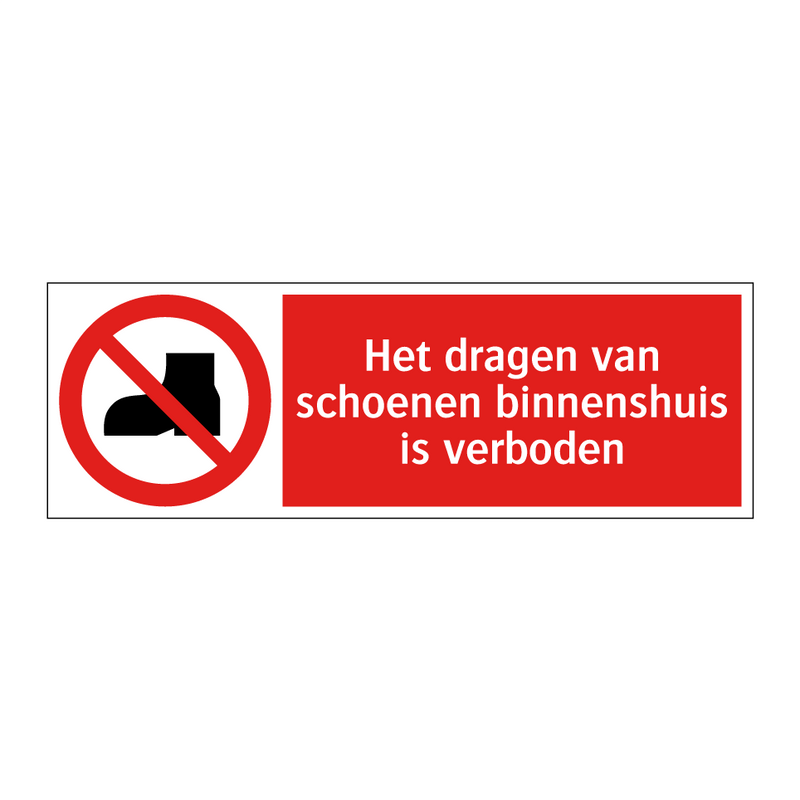 Het dragen van schoenen binnenshuis is verboden