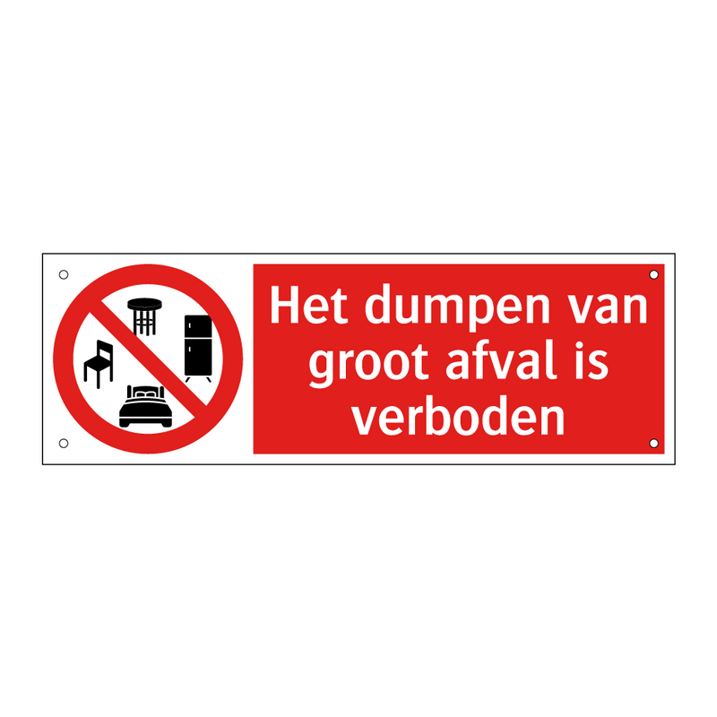 Het dumpen van groot afval is verboden