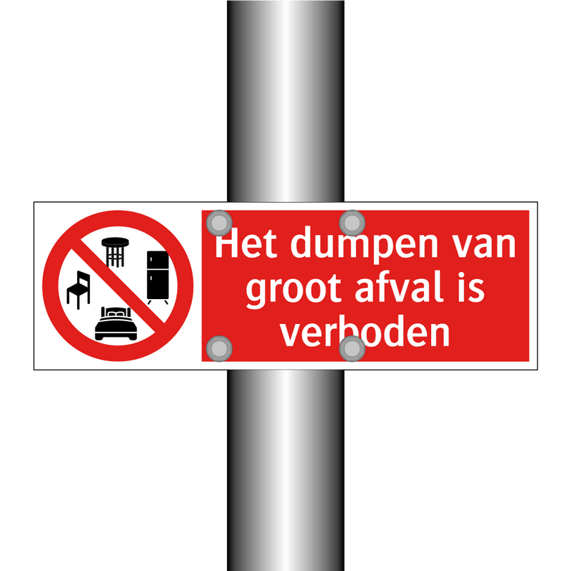 Het dumpen van groot afval is verboden