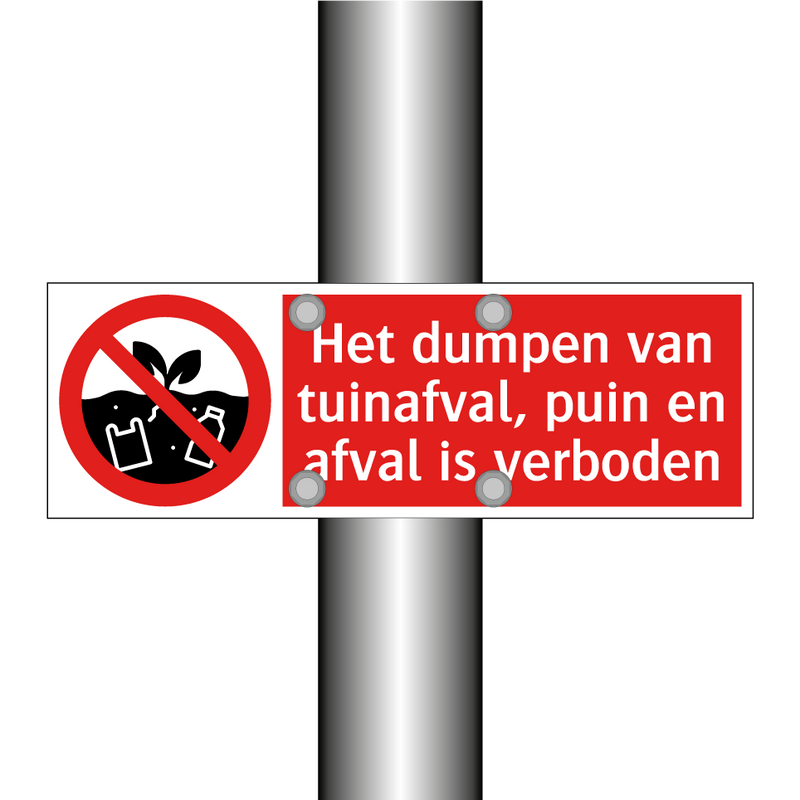 Het dumpen van tuinafval, puin en afval is verboden