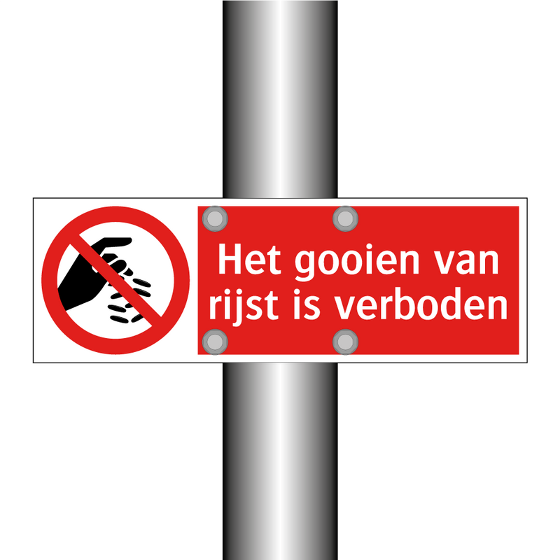 Het gooien van rijst is verboden