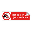 Het gooien van rijst is verboden