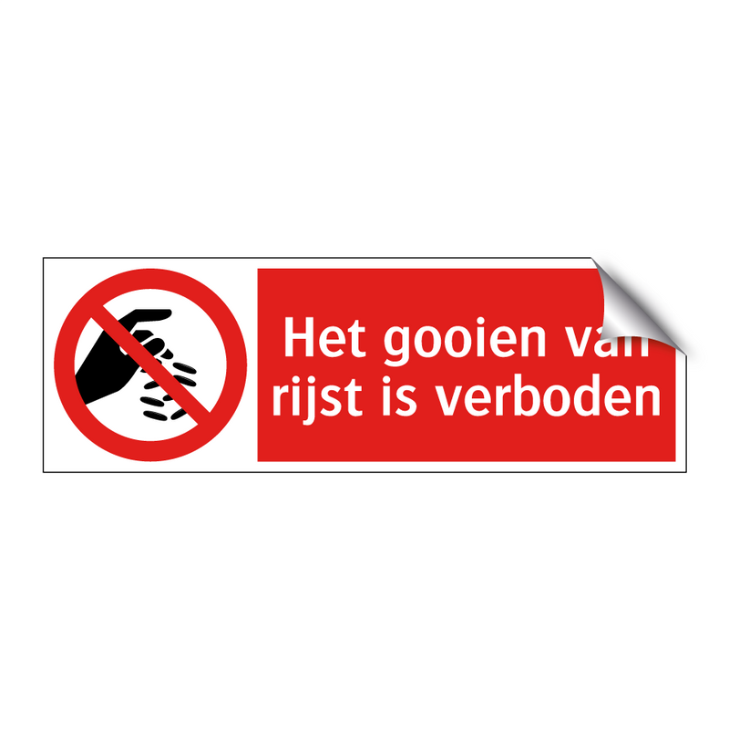 Het gooien van rijst is verboden