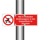 Het is verboden kinderwagens in het trappenhuis te plaatsen