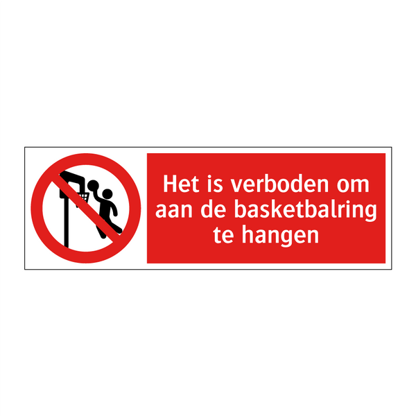 Het is verboden om aan de basketbalring te hangen