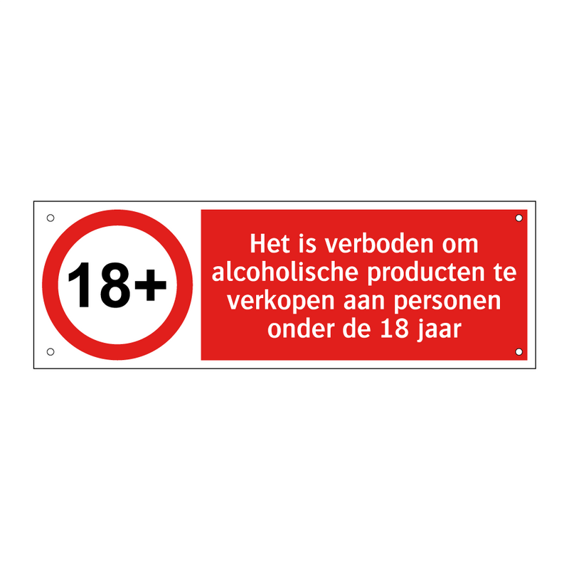 Het is verboden om alcoholische producten te verkopen aan personen onder de 18 jaar