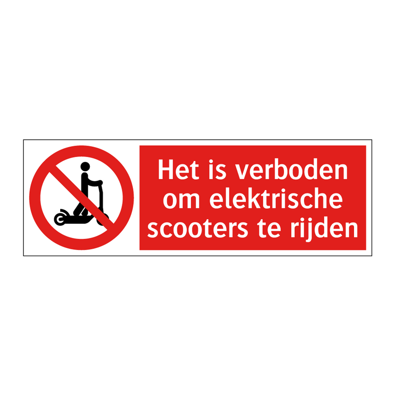 Het is verboden om elektrische scooters te rijden