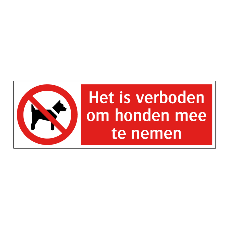 Het is verboden om honden mee te nemen