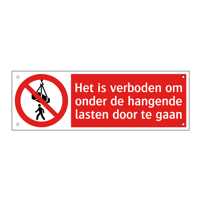 Het is verboden om onder de hangende lasten door te gaan