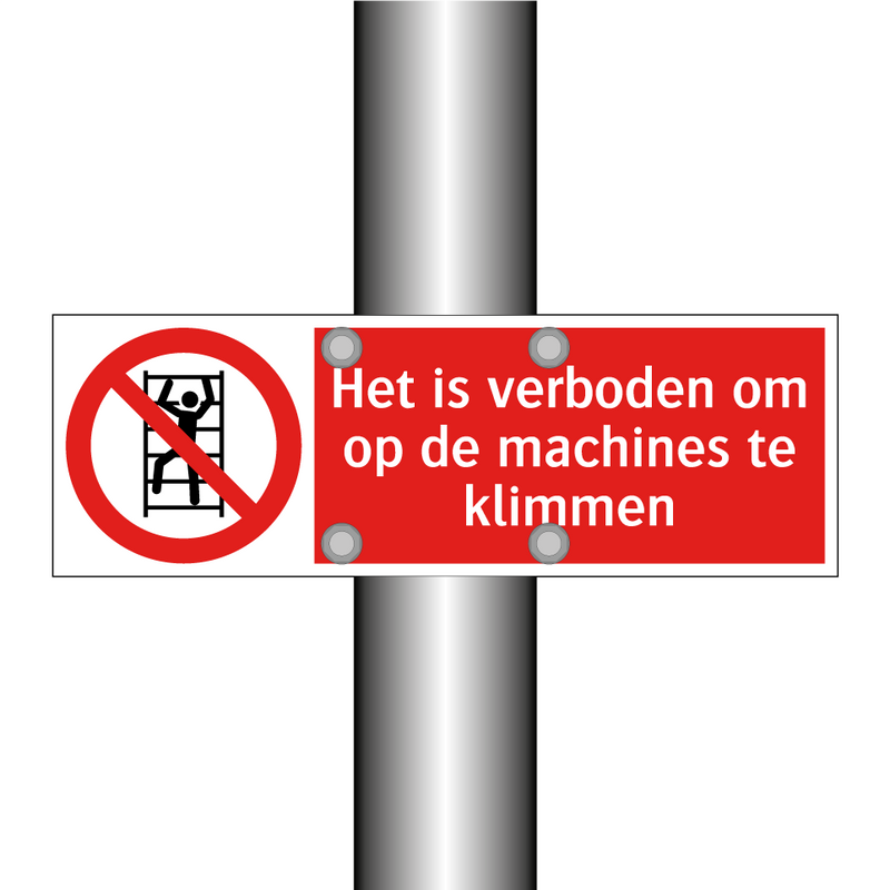 Het is verboden om op de machines te klimmen