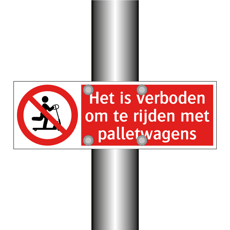 Het is verboden om te rijden met palletwagens