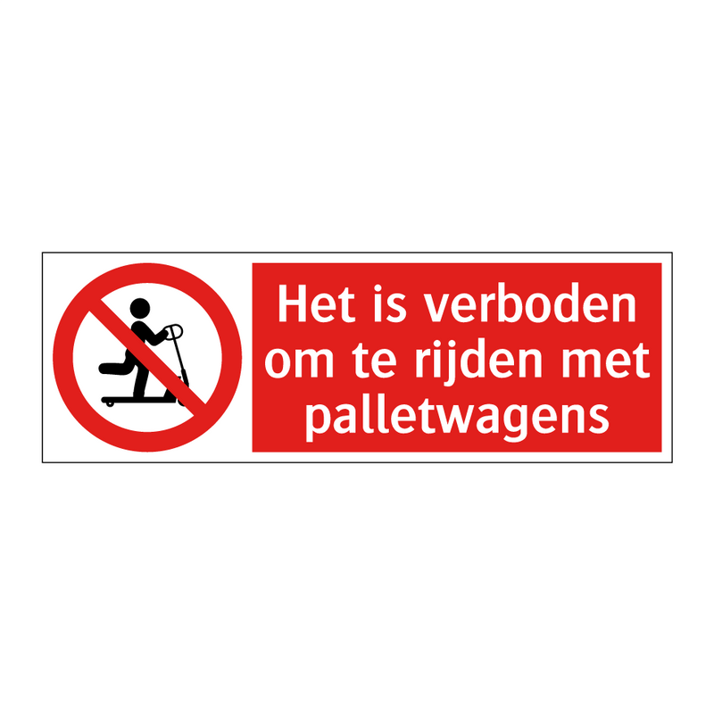 Het is verboden om te rijden met palletwagens