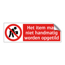 Het item mag niet handmatig worden opgetild
