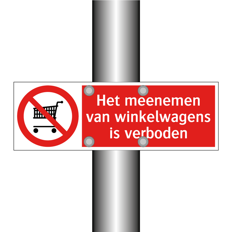 Het meenemen van winkelwagens is verboden
