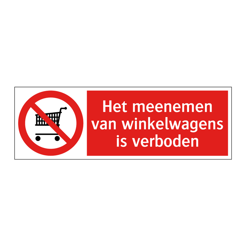 Het meenemen van winkelwagens is verboden