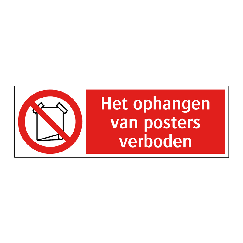 Het ophangen van posters verboden