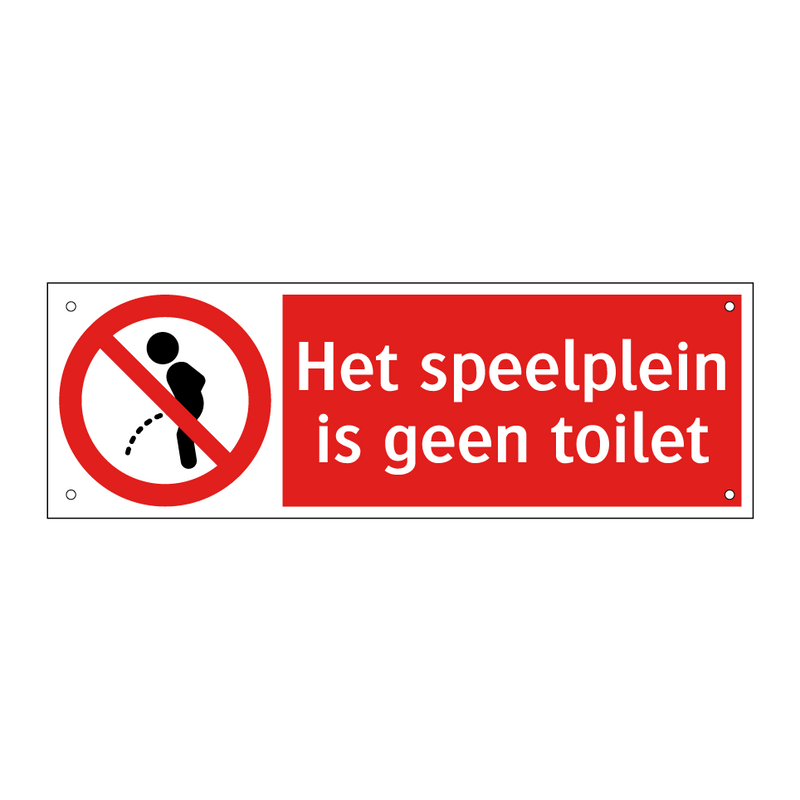 Het speelplein is geen toilet