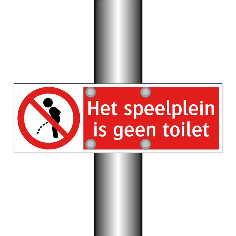 Het speelplein is geen toilet