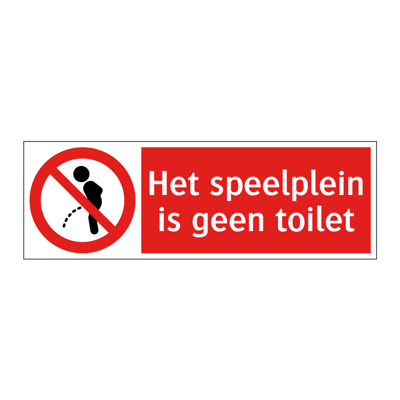 Het speelplein is geen toilet