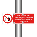 Het vullen van gevaarlijke stoffen in voedselcontainers is verboden