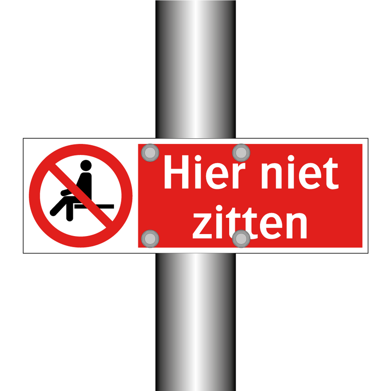 Hier niet zitten