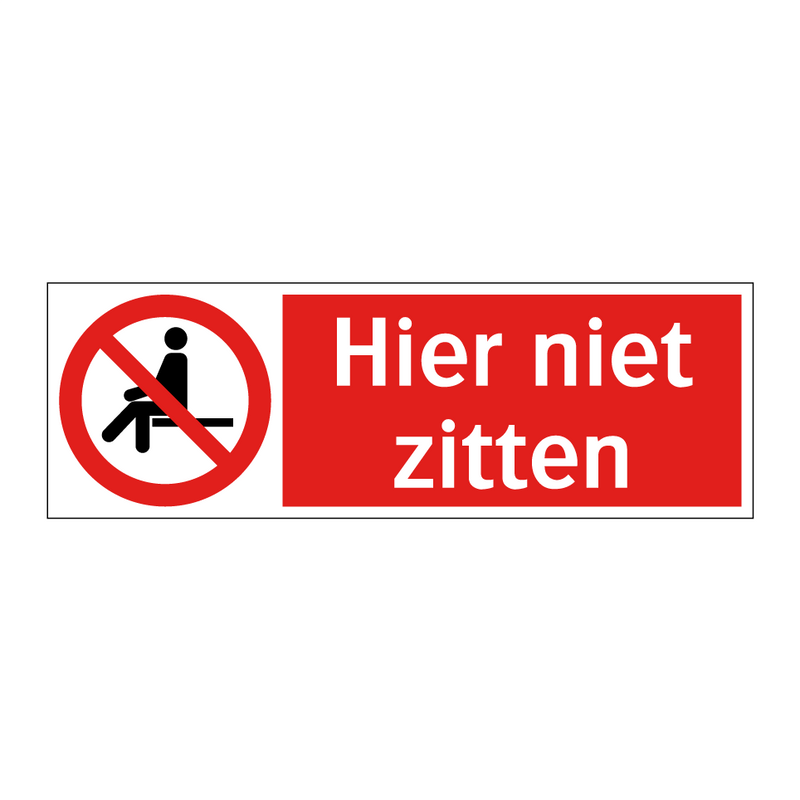 Hier niet zitten