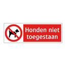 Honden niet toegestaan