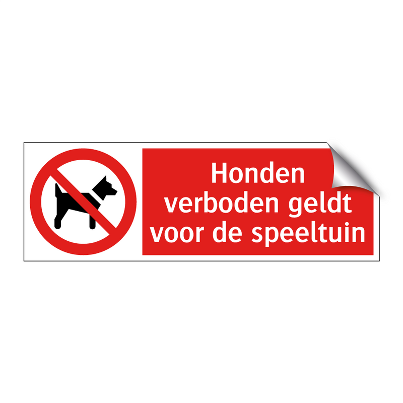 Honden verboden geldt voor de speeltuin
