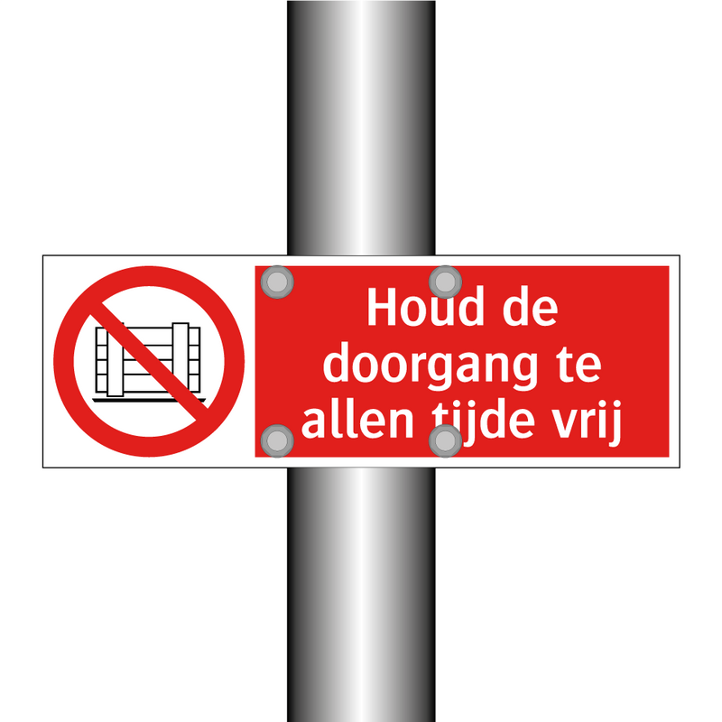 Houd de doorgang te allen tijde vrij